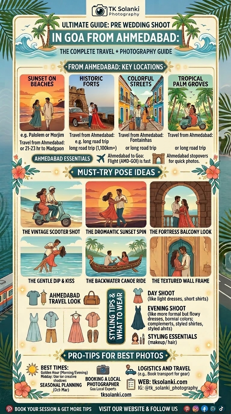 How to Plan the Perfect Goa Pre-Wedding Shoot from Ahmedabad | Best Locations, Cost, Travel Tips & Photographer Guide