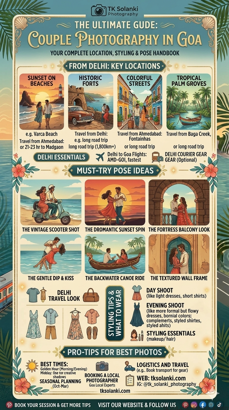 Pre Wedding Shoot in Goa from Delhi: Complete Budget, Travel & Location Guide for Couples (2026)