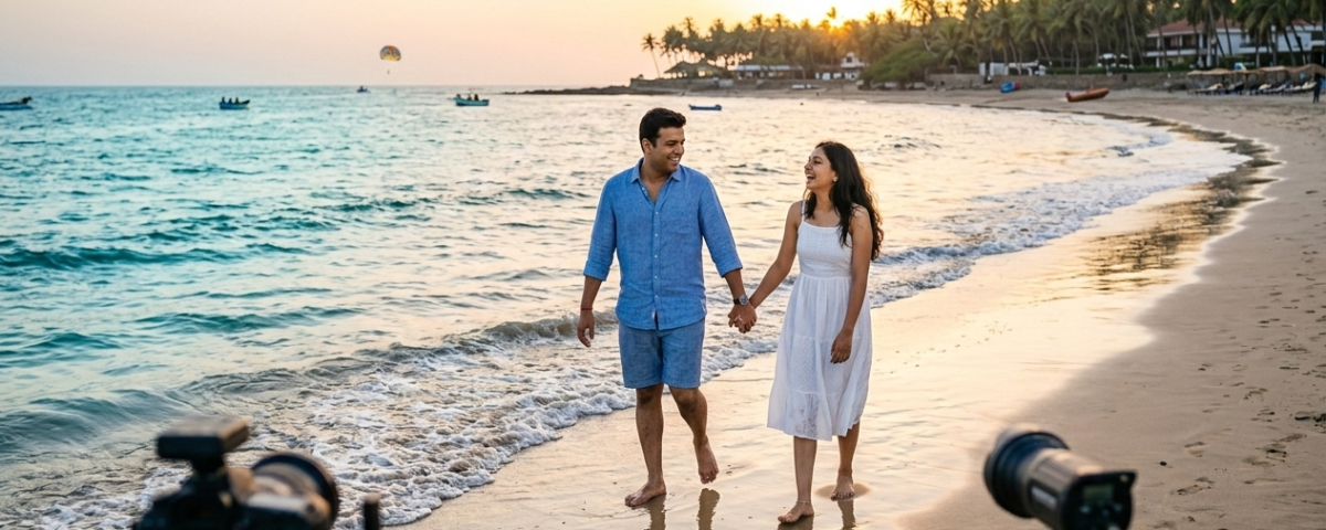 📸 Couple Photoshoot at Nagoa Beach, Diu (2026 Guide) – Prices, Best Time, Poses & Complete Planning Tips