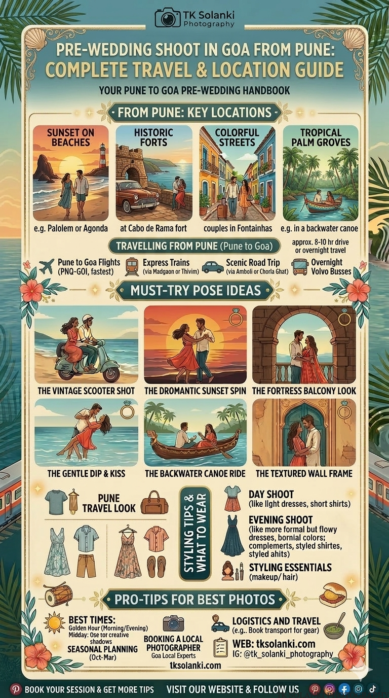 Pre Wedding Shoot in Goa from Pune: Complete Budget, Travel & Location Guide (2026)