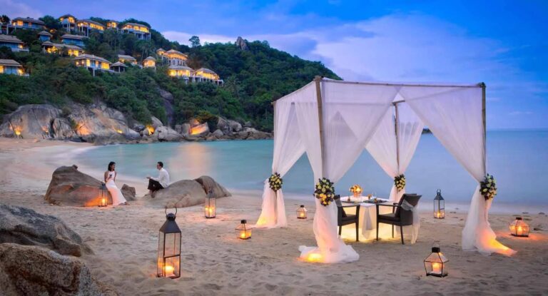 candle light dinner diu beach setup