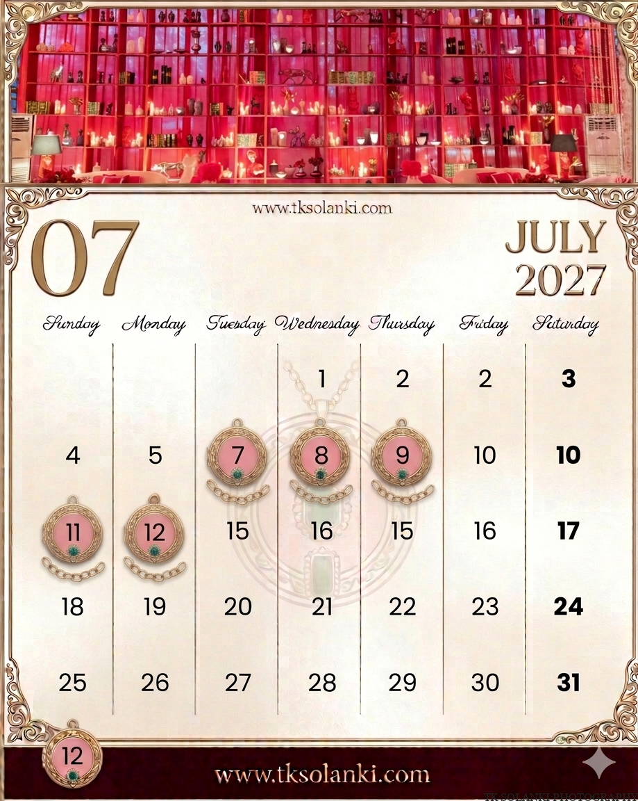July Gujarati Hindu Marriage calendar & Dates 2027, Auspicious Wedding Muhurat
