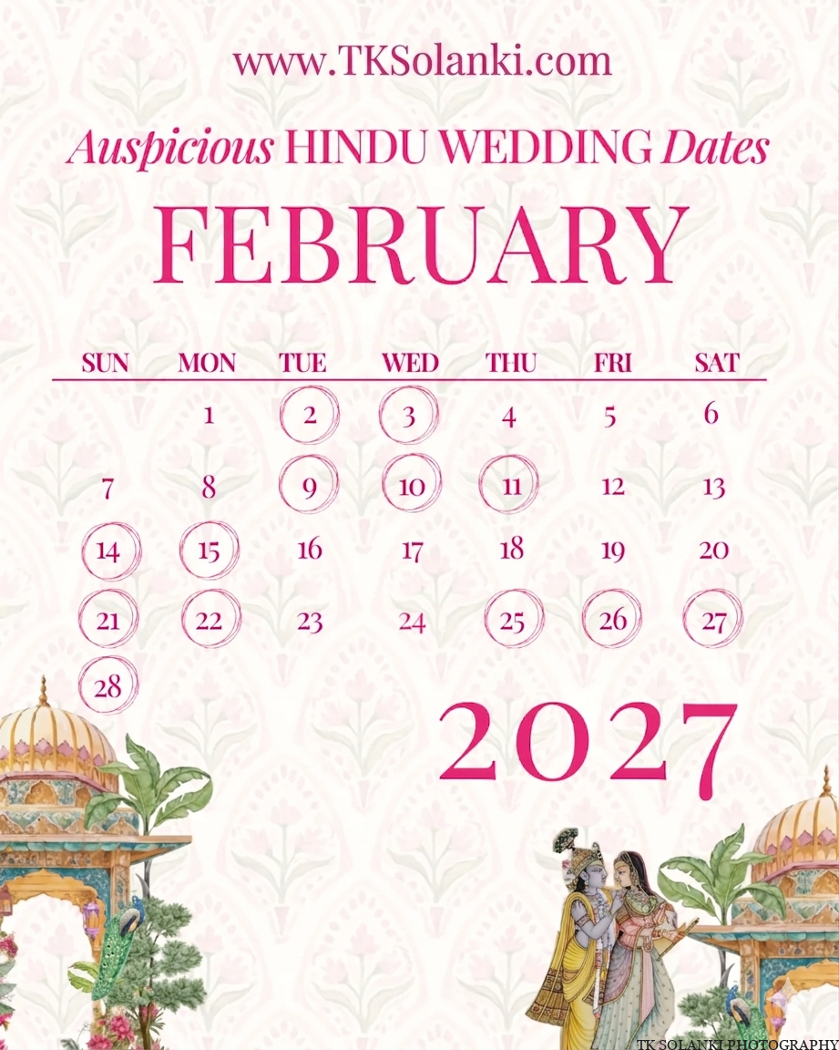 Hindu Wedding Muhurats Dates February 2027