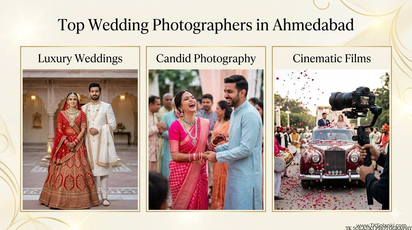 Wedding Photographers in Ahmedabad for Luxury Weddings, Candid Photography & Cinematic Films