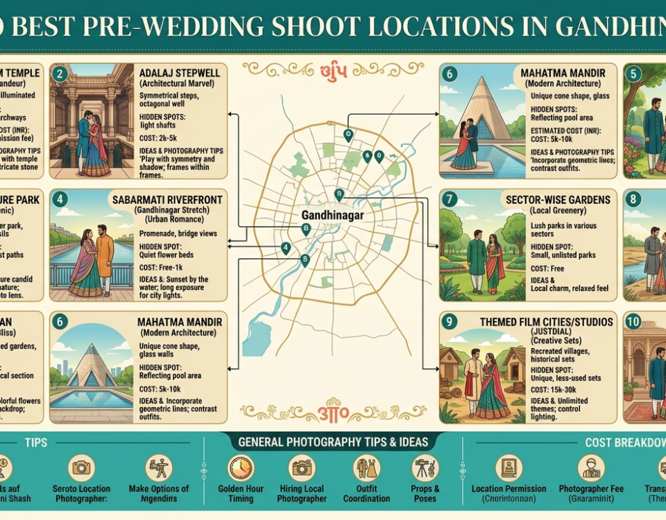 op 10 Best Pre Wedding Shoot Locations in Gandhinagar (Hidden Spots, Cost, Ideas & Photography Tips)