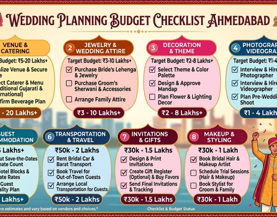 Wedding Planning Budget Checklist Ahmedabad