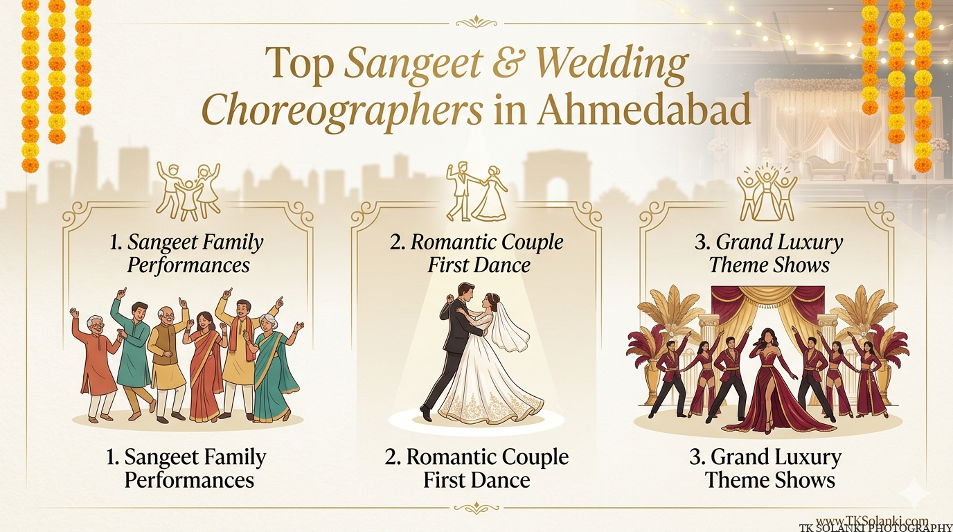 Wedding Choreographers in Ahmedabad for Sangeet, Couple Dance & Luxury Wedding Performances