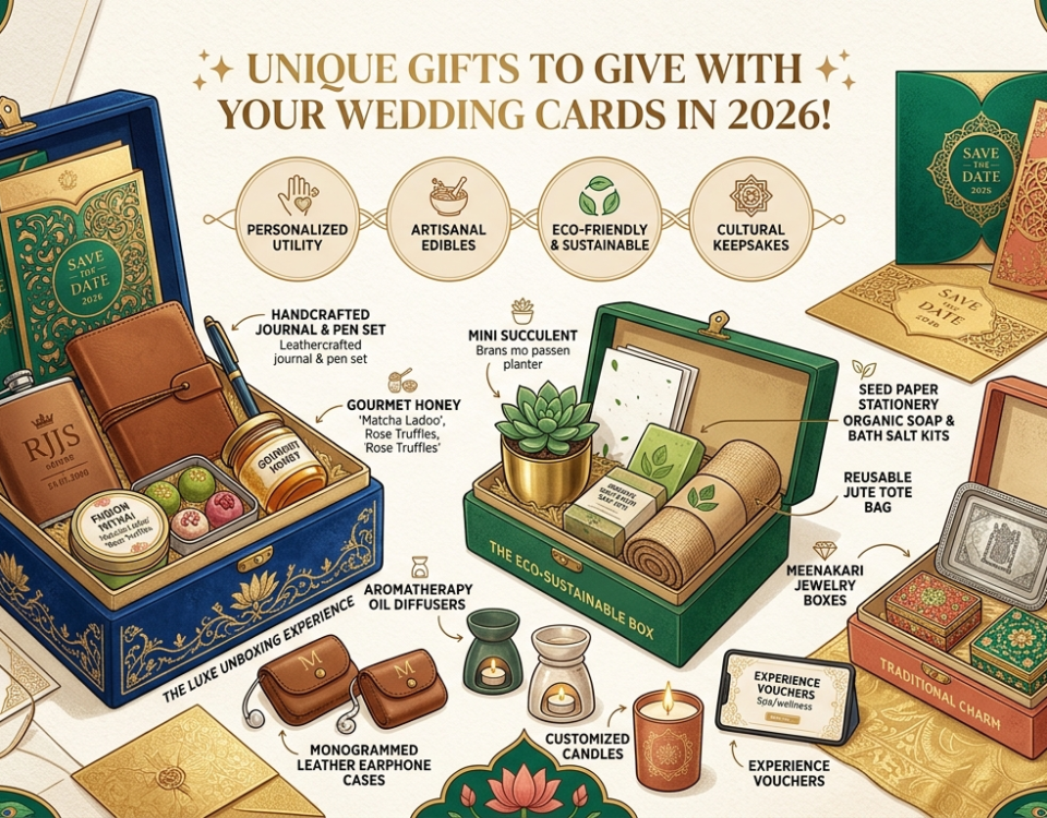 Unique Gifts To Give With Your Wedding Cards in 2026 (Luxury, Useful & Memorable Ideas)
