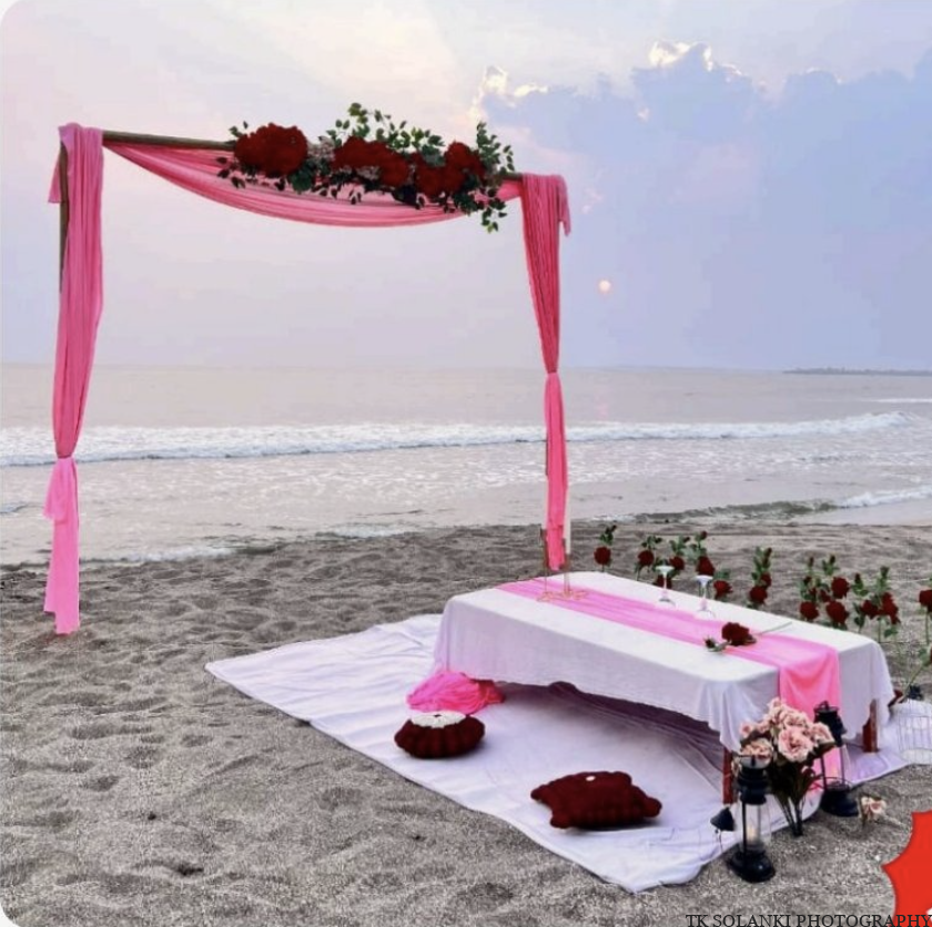 Diu beach setup & decoration for Proposals, anniversaries & date nights