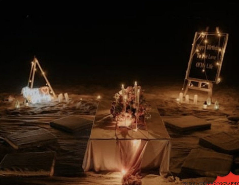 Candlelight Beach Romantic Setup in diu Nagoa beach for family and couple