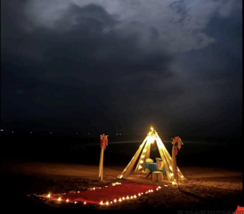 Moonlight Romantic Setup, Romantic dinners, surprise proposals & night celebrations in diu beach