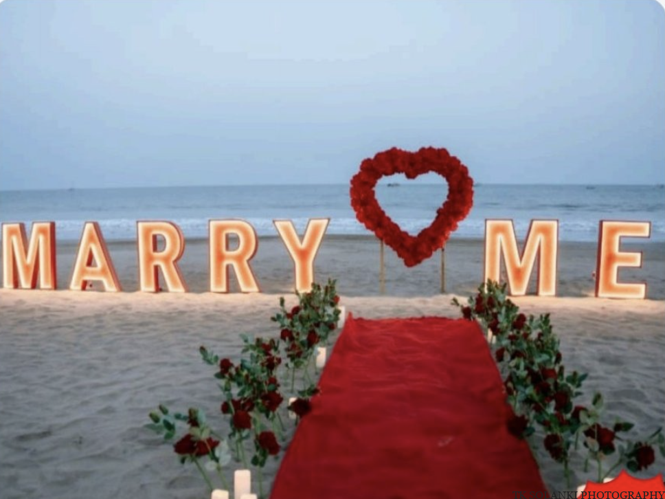 Marry Me Proposal Setup in diu beach for Proposal & engagement moments