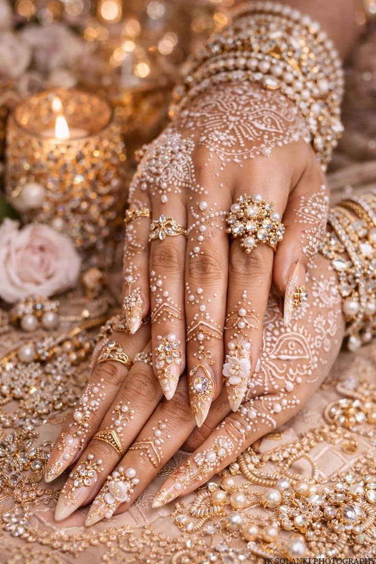 Pearl Mehendi Designs FOR BRIDE new mehendi trends