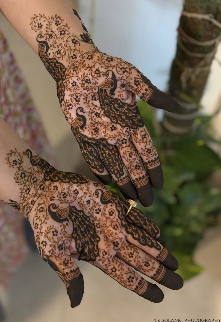 Peacock Feather Mehendi for bride trading mehndi ideas