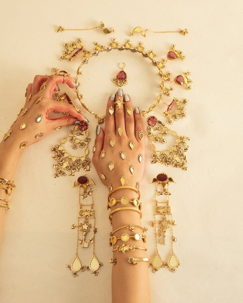 White Mehendi with Embellishments for bride and wedding