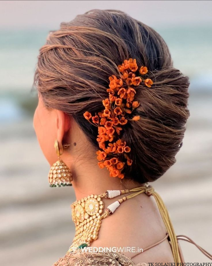 Tangerine Orange Floral Buns