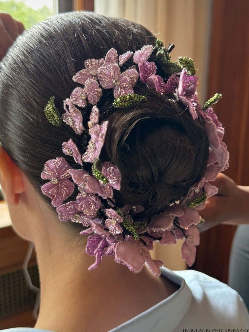 Baby's Breath Floral Bun Hairstyles