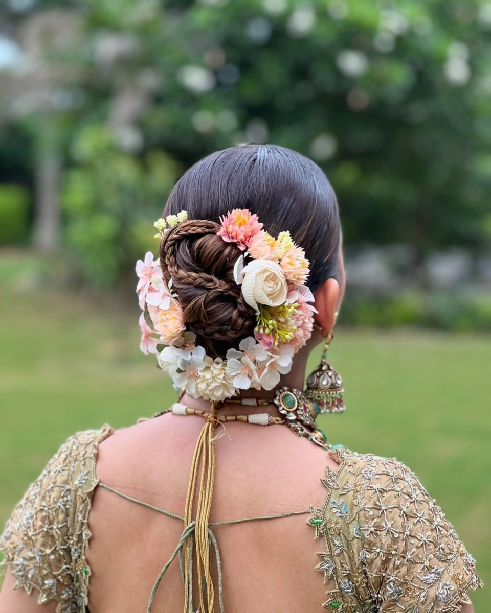 Braided Floral Bun Hairstyles